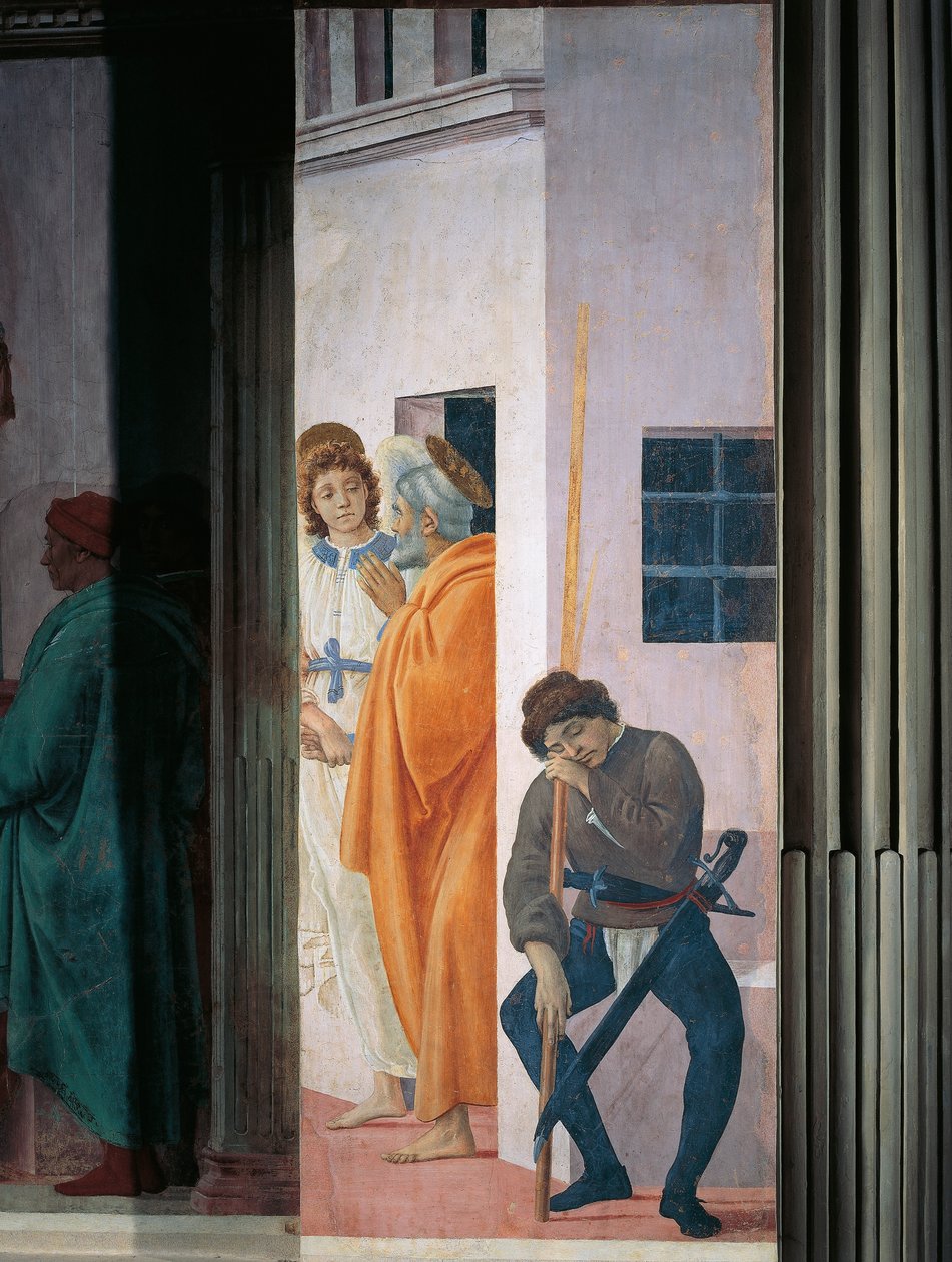 Sint-Pieter bevrijd uit de gevangenis, door Filippino Lippi, fresco door Filippino Lippi