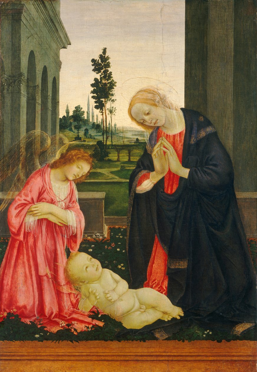De Aanbidding van het Kind door Filippino Lippi