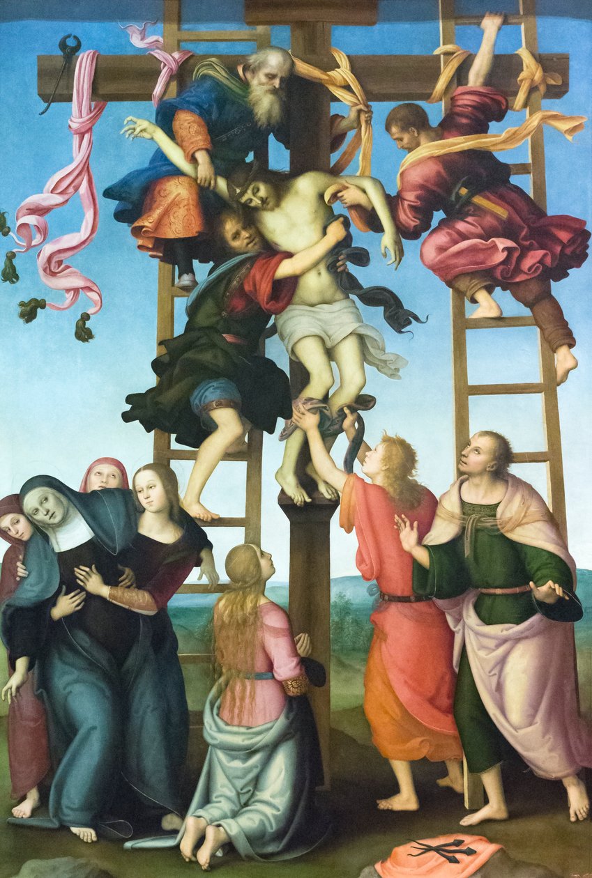 Kruisafneming door Filippino & Perugino Pietro (1446 1523) Lippi