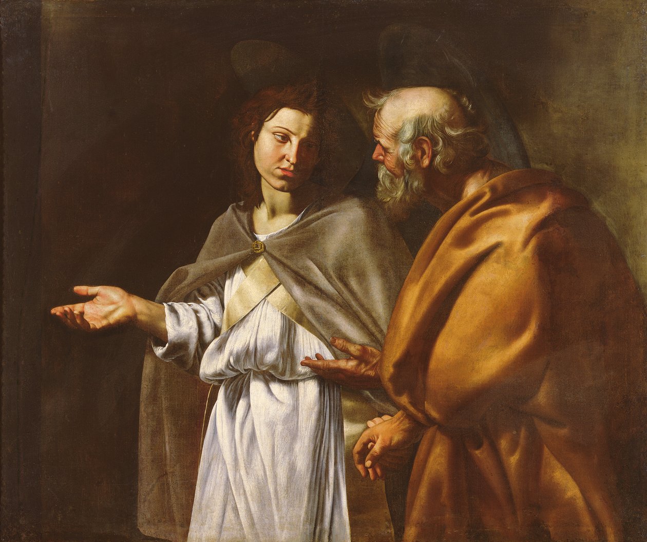 Sint-Petrus bevrijd door een engel door Filippo Vitale