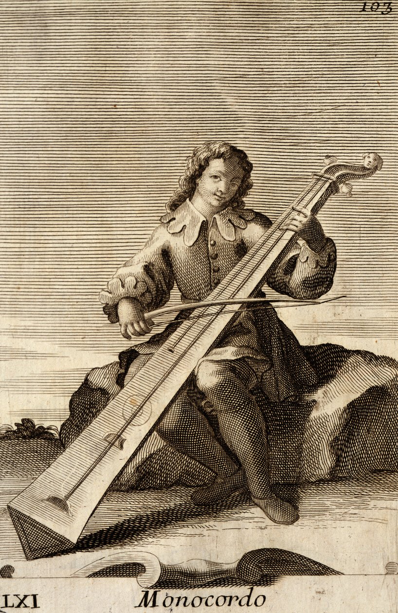 Man die de monochord speelt door Filippo Bonanni