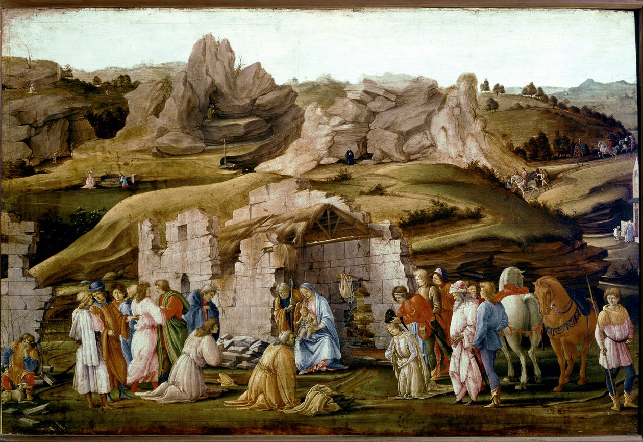 Aanbidding van de Wijzen. c.1480. (Olie en tempera op hout) door Filippo Lippi