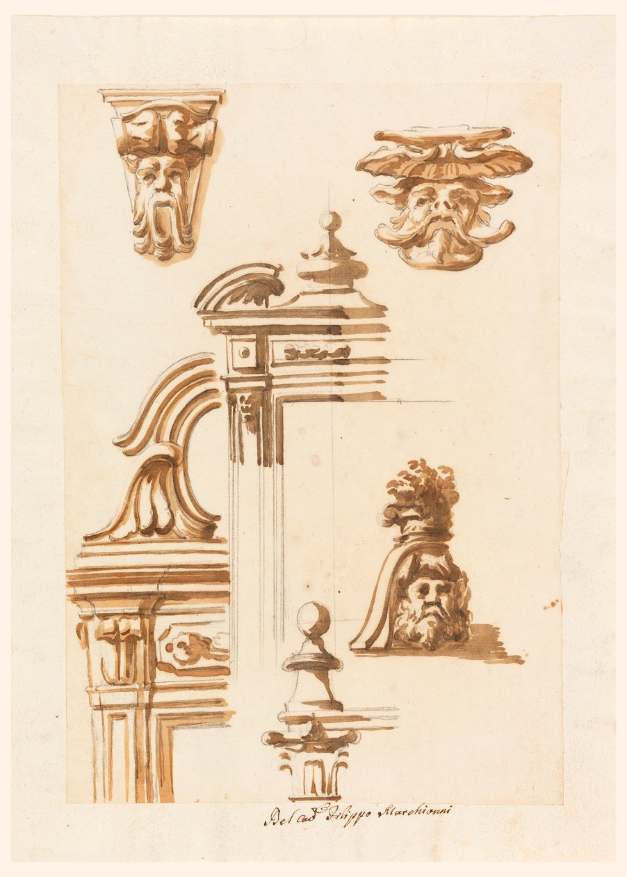 Tekenen, Bouwkunde, 1750-90 door Filippo Marchionni