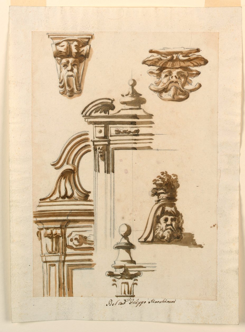 Tekenen, Bouwkunde, 1750-90 door Filippo Marchionni