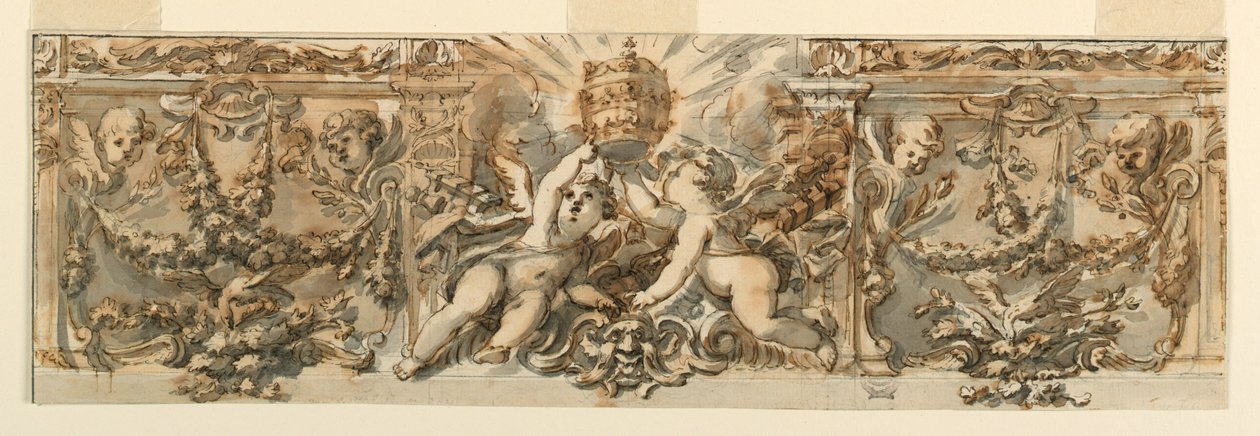 Tekening, Decoratie van een fries, ca. 1770 door Filippo Marchionni