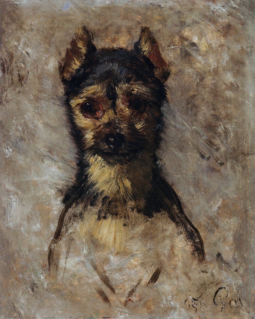 Hondenkop door Filippo Palizzi