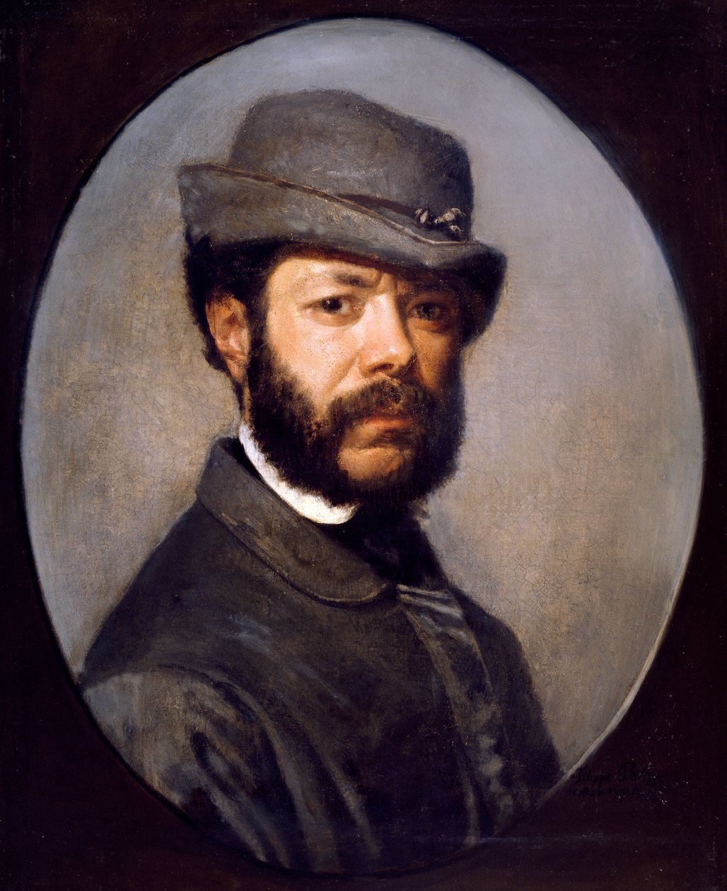 Zelfportret van Filippo Palizzi (1818-1899) door Filippo Palizzi