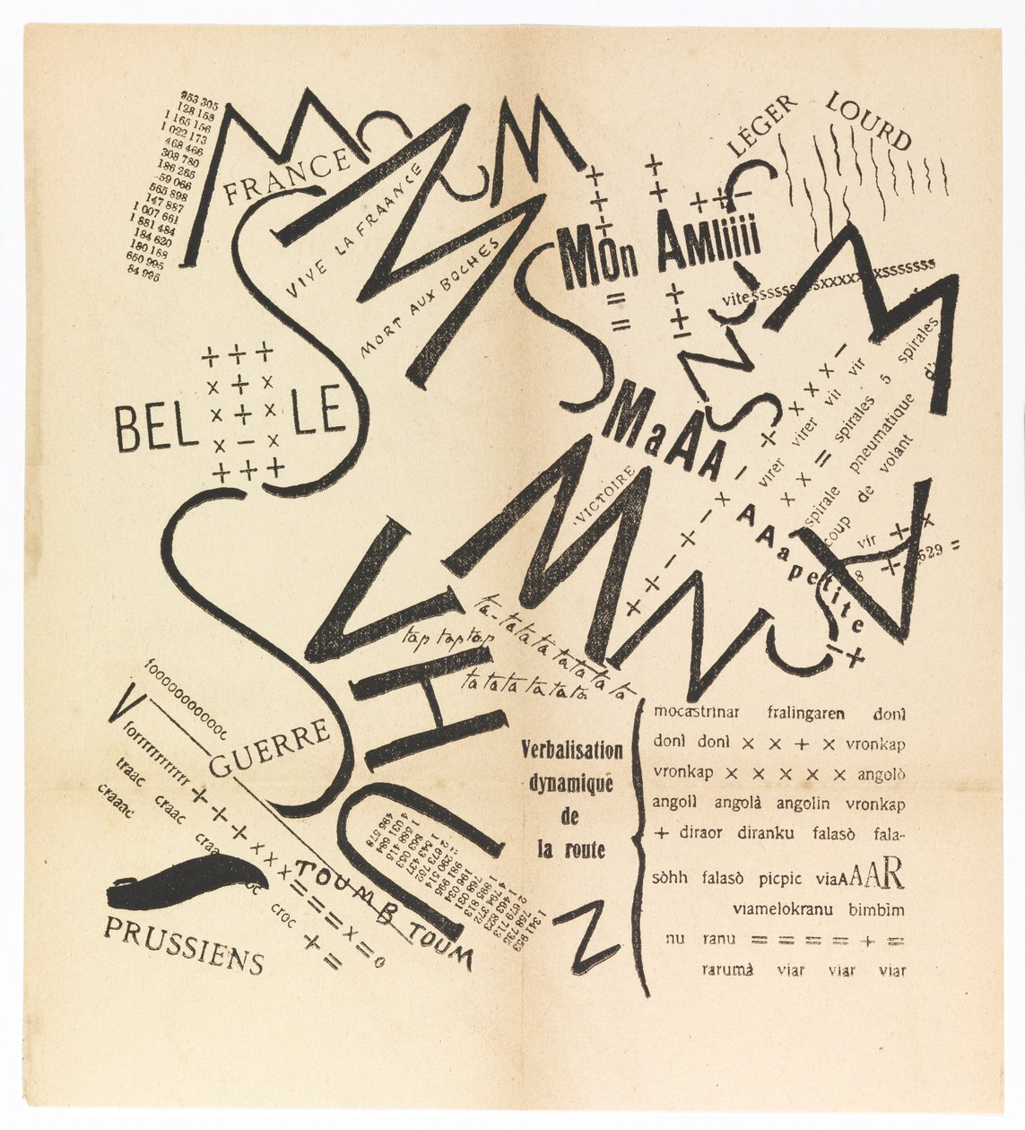 Parole consonanti vocali numeri in Libertà. I paroliberi Futuristi, 1915 door Filippo Tommaso Marinetti