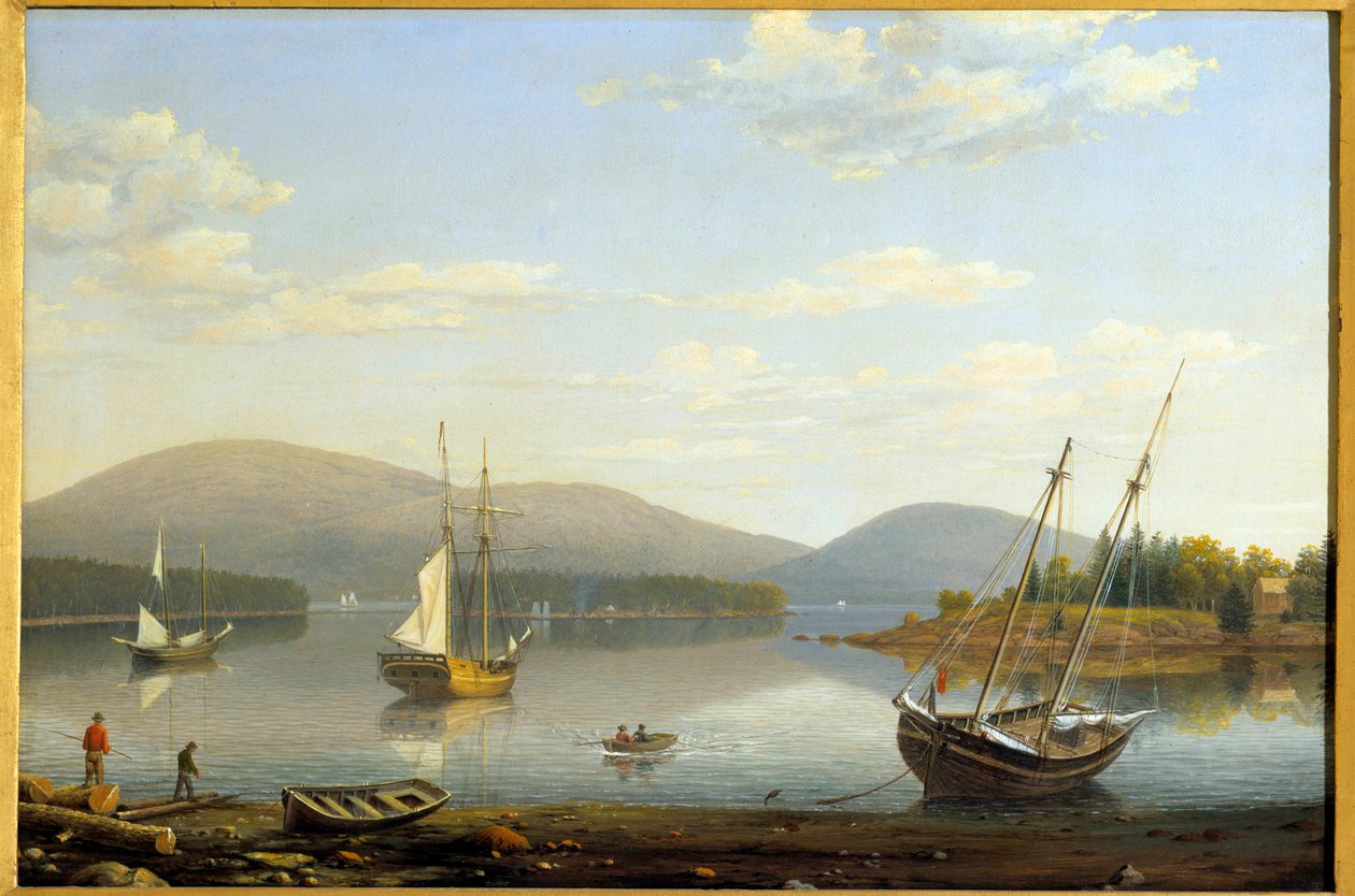 Uitzicht op de haven van Somes in Maine in de Verenigde Staten door Fitz Henry Lane