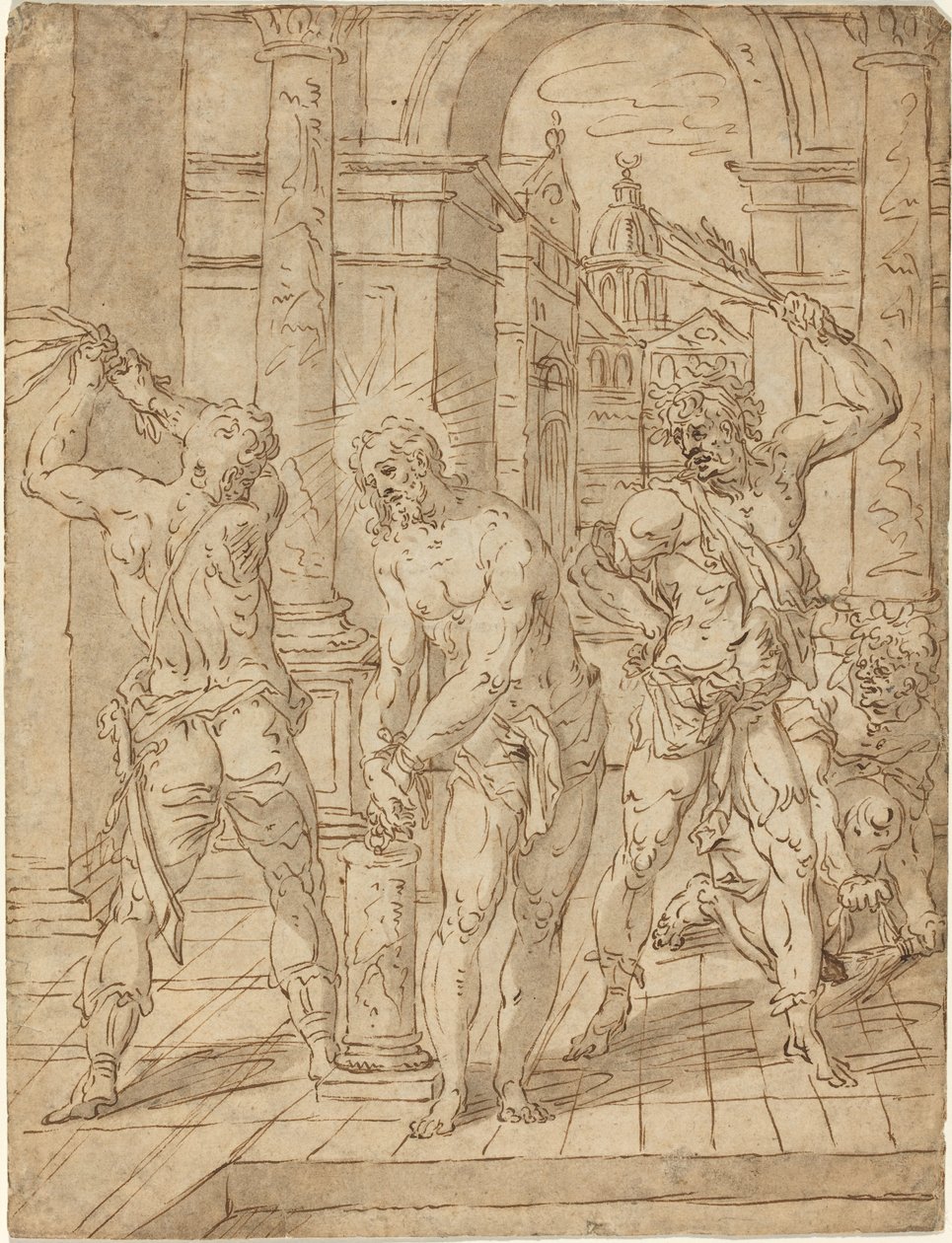 De Geseling van Christus door Flemish 17th Century after Hendrik de Clerck
