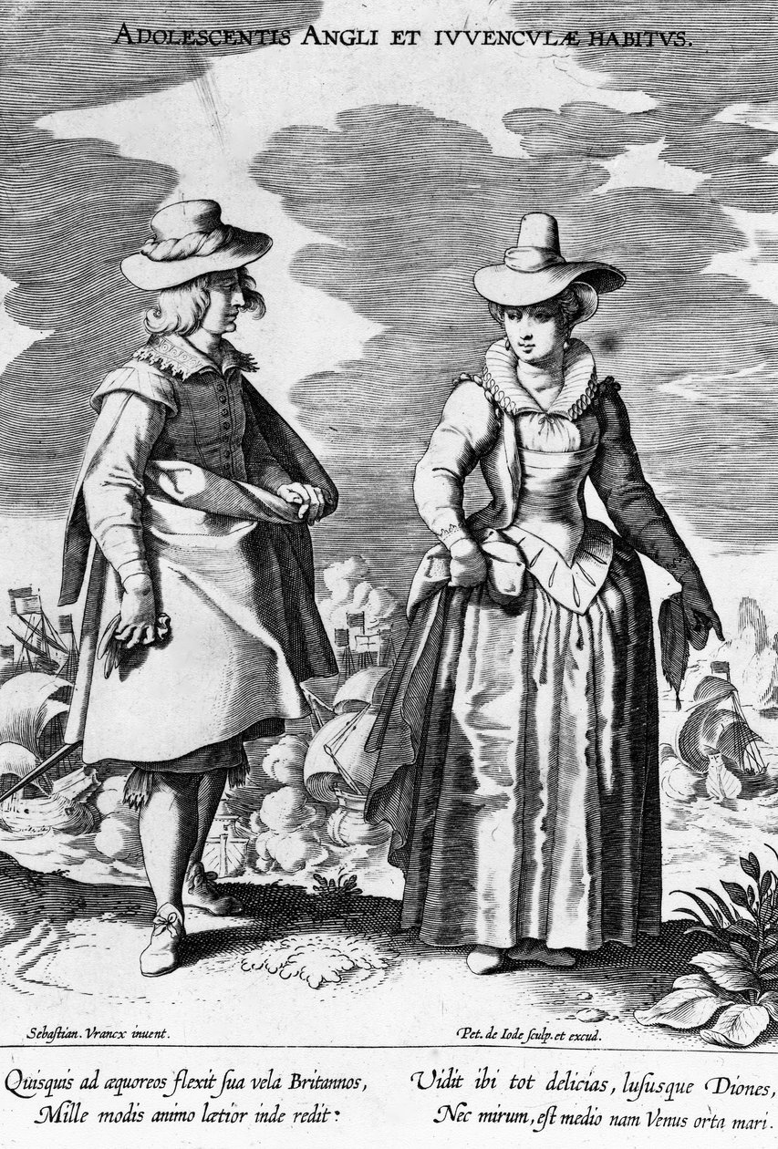 Adoloscentis Angli, uit Habitus Vararium Gentium Ornatus, gemaakt door Peiter de Jode I naar Sebastiaan Vranck, 1600-1634 door Flemish School