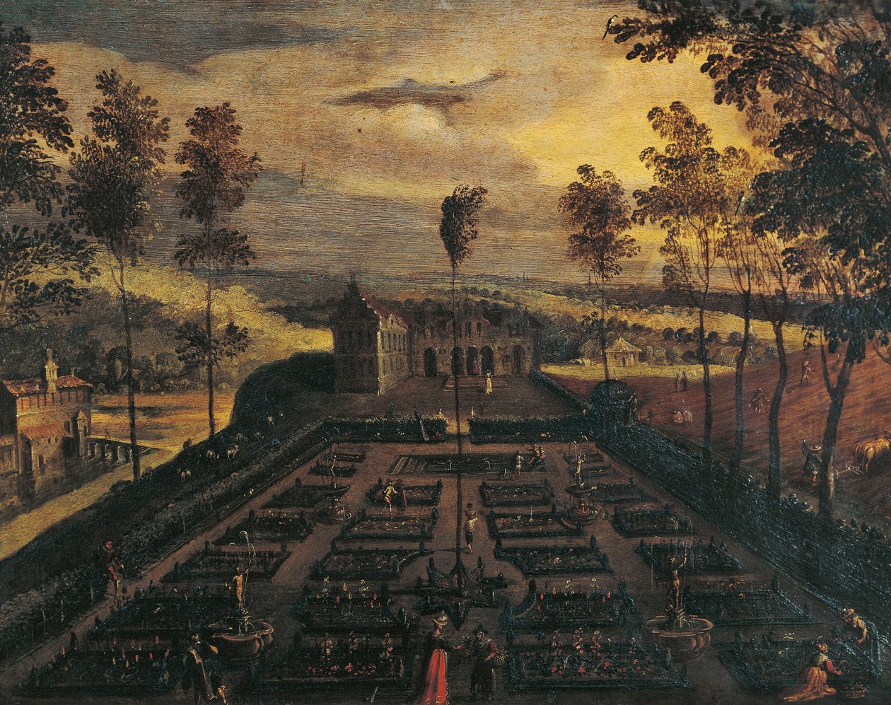 Een Italiaanse tuin door Flemish School