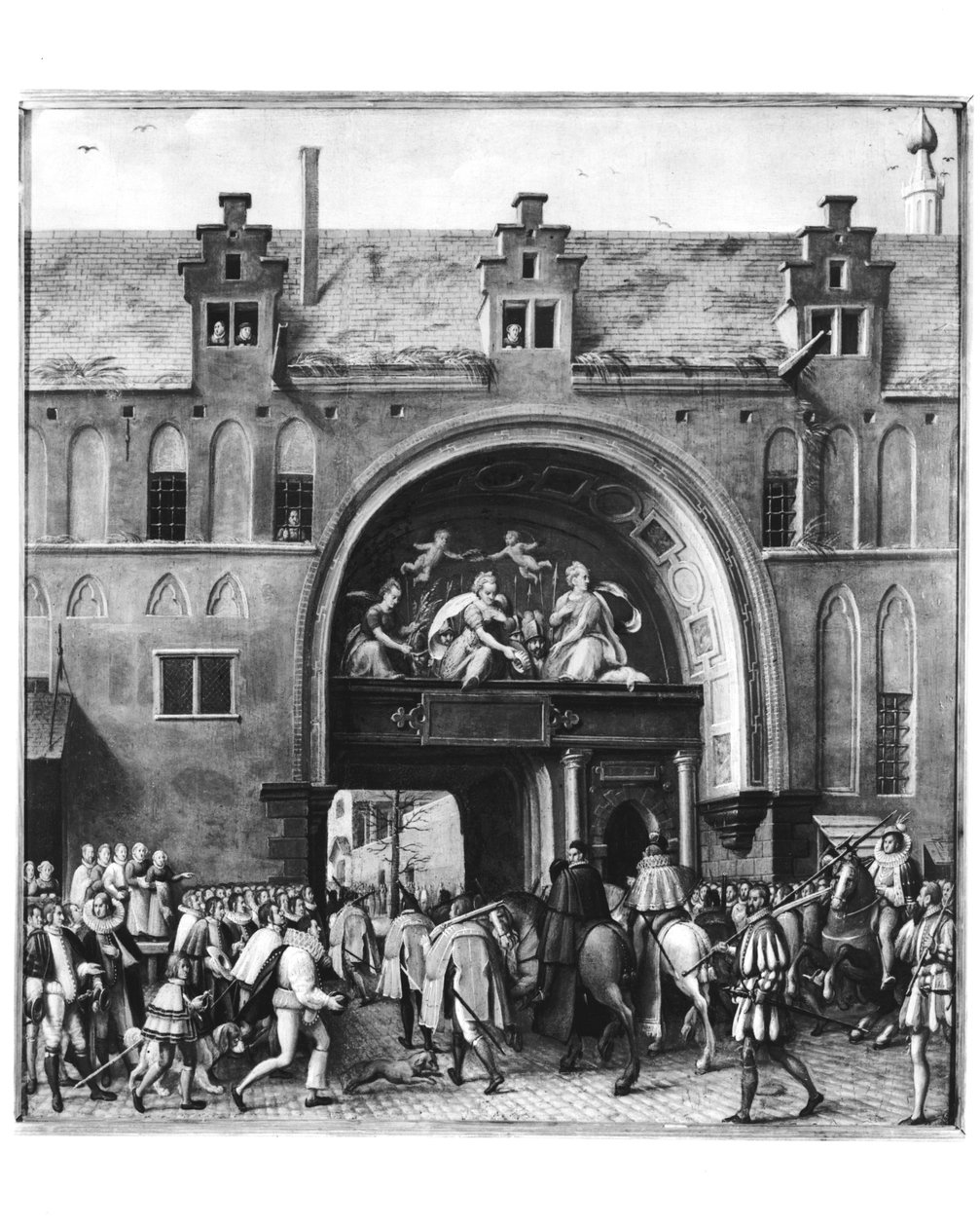 Intocht van Hercule Francois van Frankrijk, Hertog van Alençon (1554-84) in Antwerpen, 19 februari 1582 door Flemish School