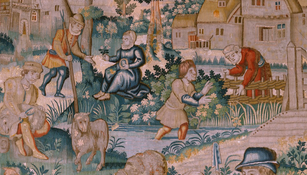 Vlaamse wandtapijt. Handgeklap. Atelier van Oudenaarde. 17e eeuw. door Flemish School