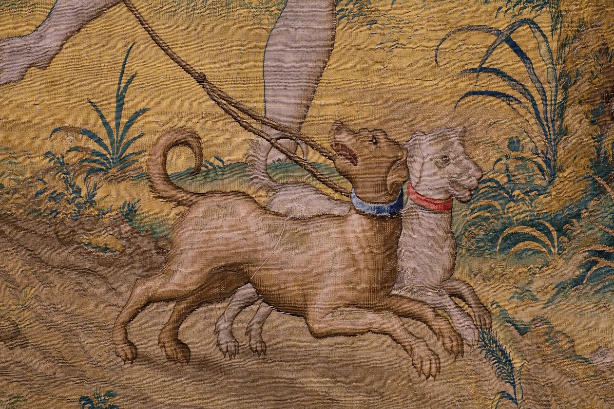 De fabel van Ovidius: De roof van Ganymedes (detail) door Flemish School