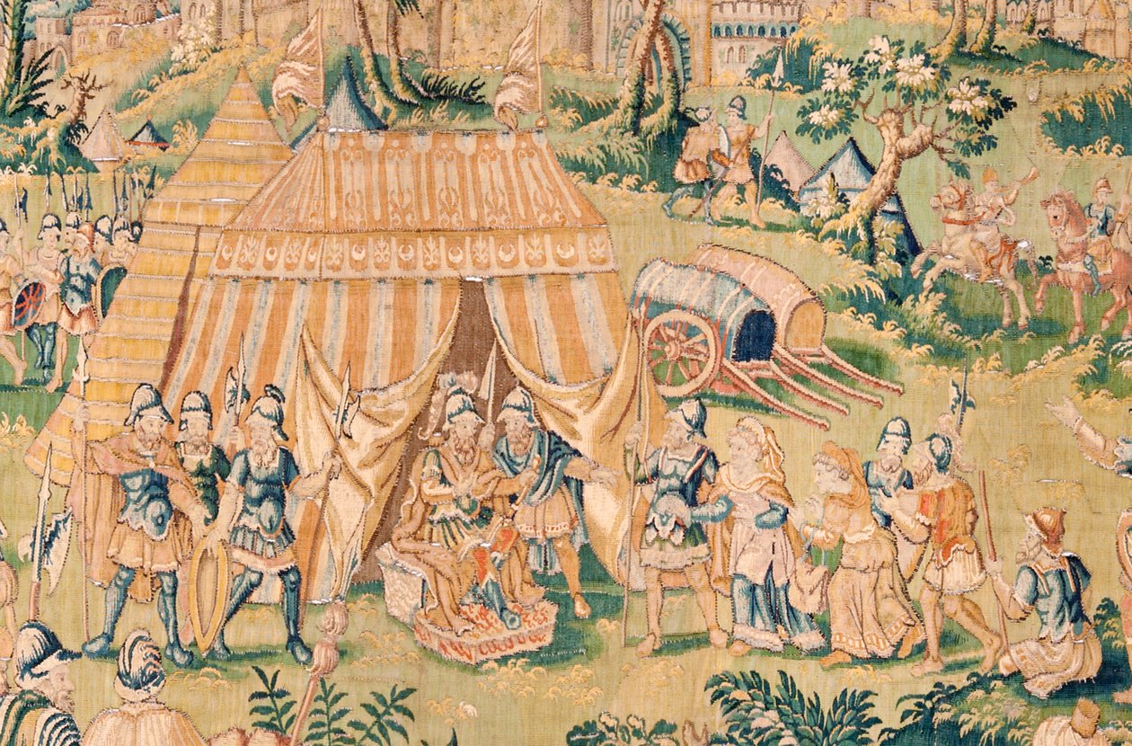 Vlaamse wandtapijt. Serie Het Boek van Judith. Judith voor Holofernes. Vijfde wandtapijt in de serie. Fabrikant Nederland, Brussel(?). Tweede helft van de 16e eeuw. door Flemish School