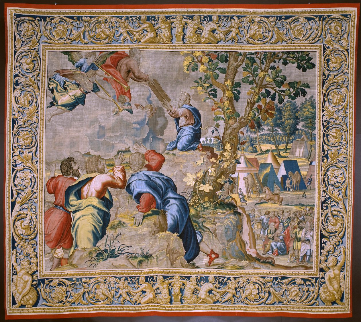 De geschiedenis van Mozes: Mozes op de berg Sinaï door Flemish School