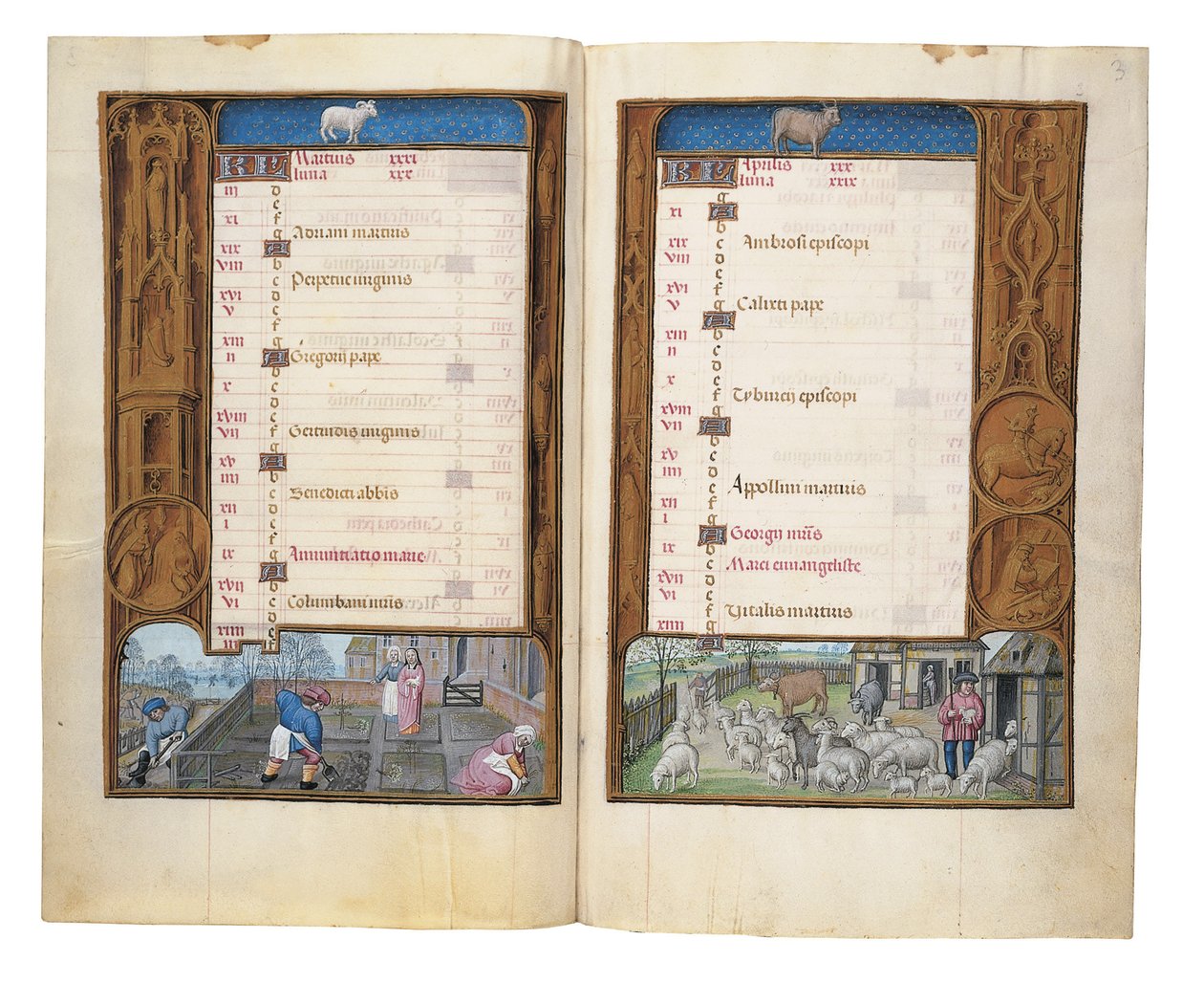 Folios uit het Rothschild-getijdenboek, Gent of Brugge door Flemish School