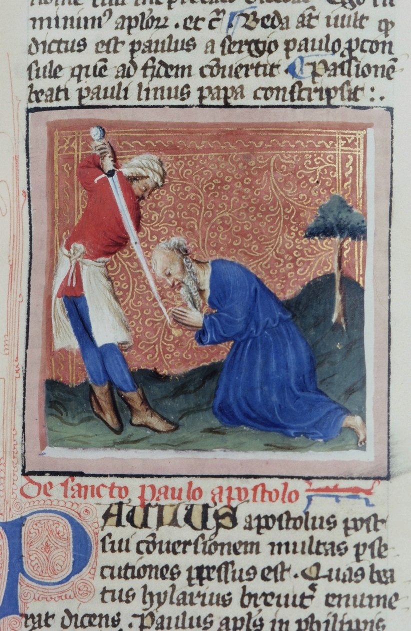 Pagina uit de Legenda Aurea, Brugge, ca. 1400-10 door Flemish School