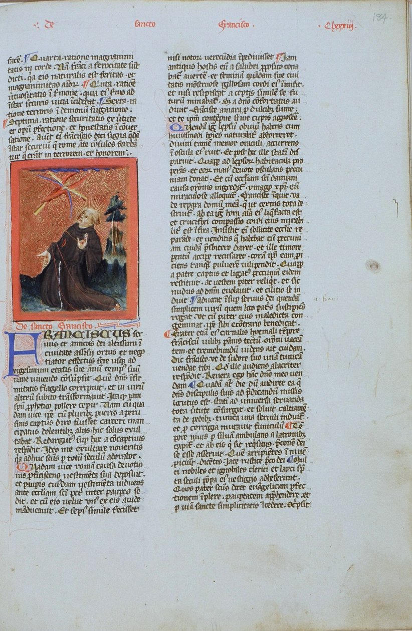 Pagina uit de Legenda Aurea, Brugge, ca. 1400-10 door Flemish School