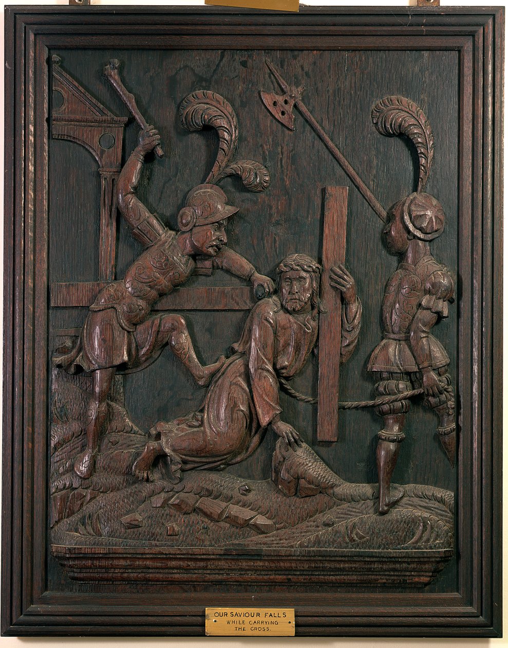 Onze Verlosser Valt terwijl Hij het Kruis Draagt, uit de kapel, ca. 1520 door Flemish School