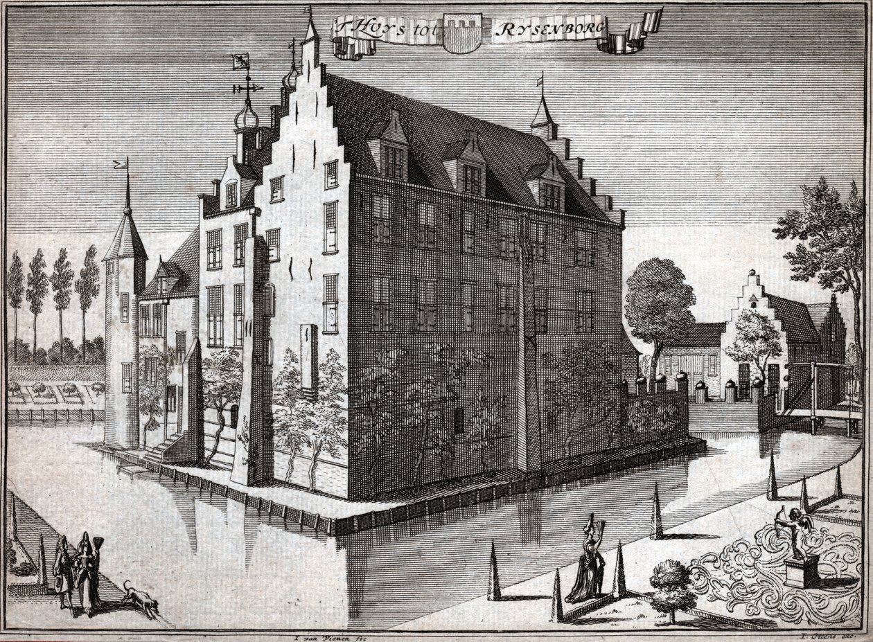 Kasteel Rijsenburg (gravure) door Flemish School