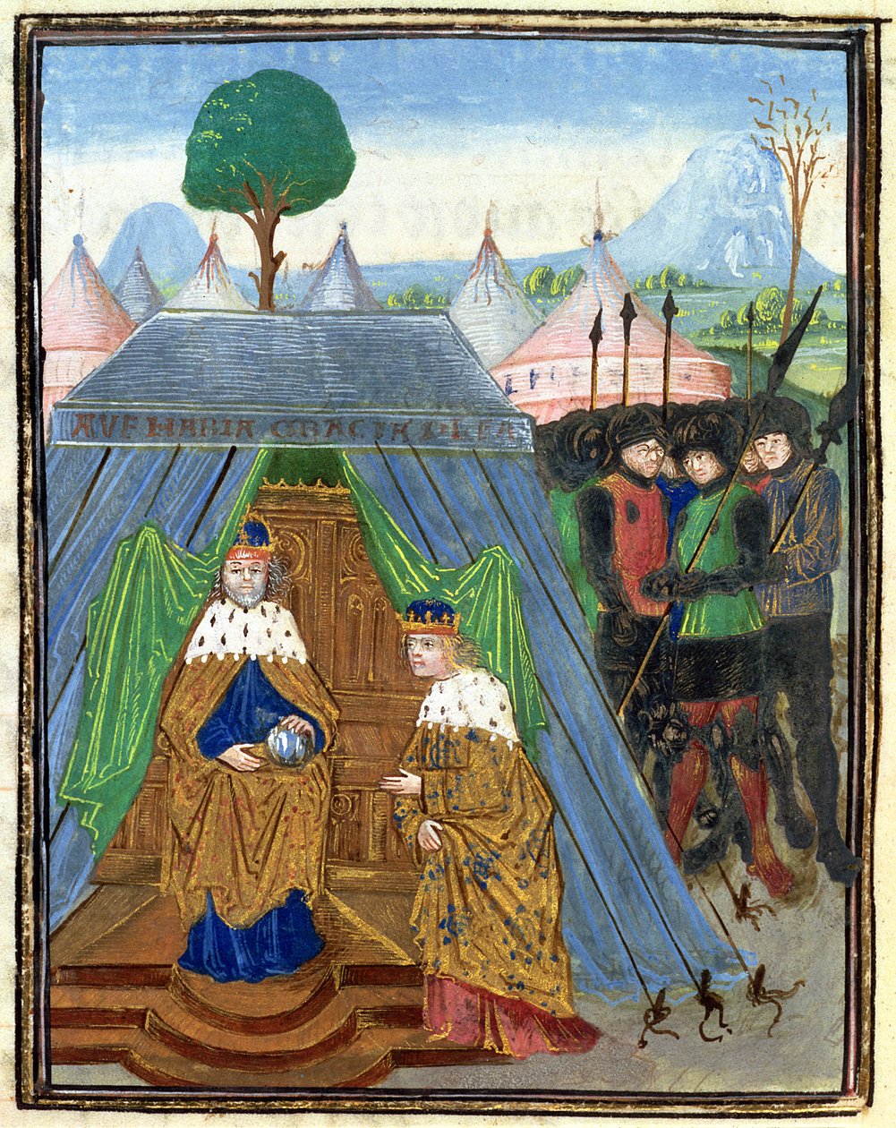 Baldwin II bezoekt Manuel Comnenus, uit Estoire d