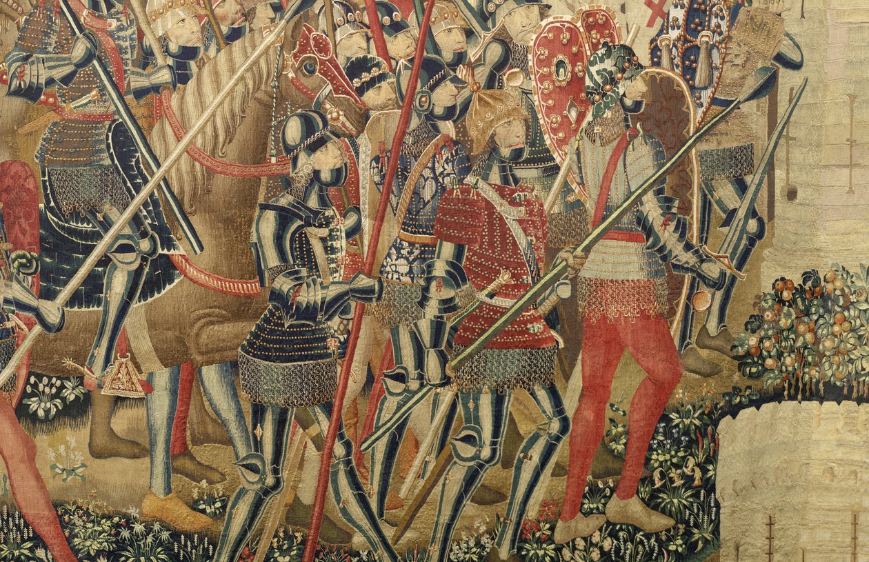 Tapijt met de veroveringen van koning Alfonso V van Portugal (detail) door Flemish School