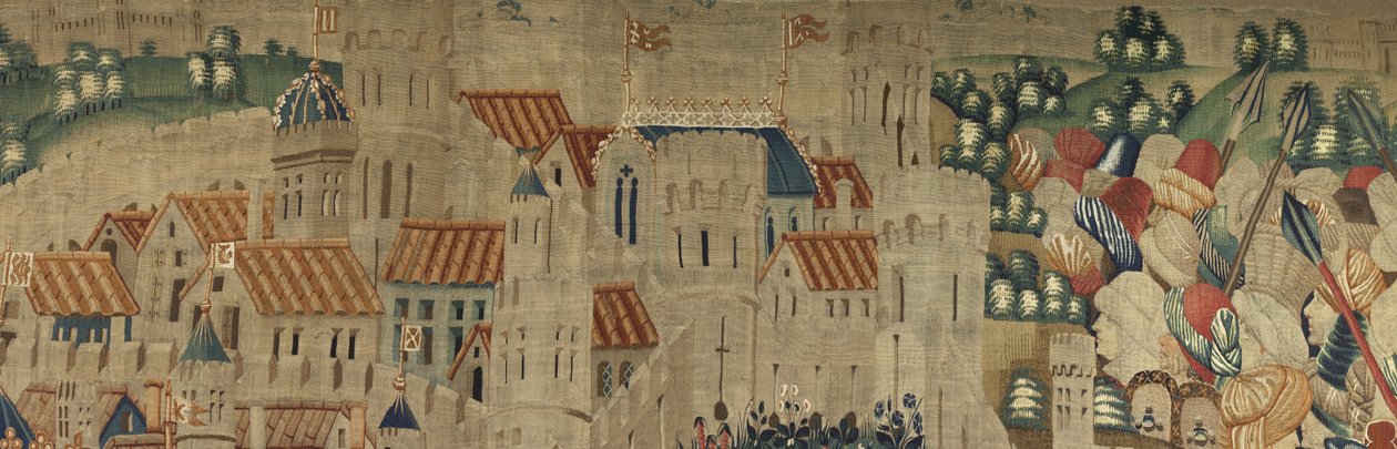 Tapijt met de veroveringen van koning Alfonso V van Portugal (detail) door Flemish School