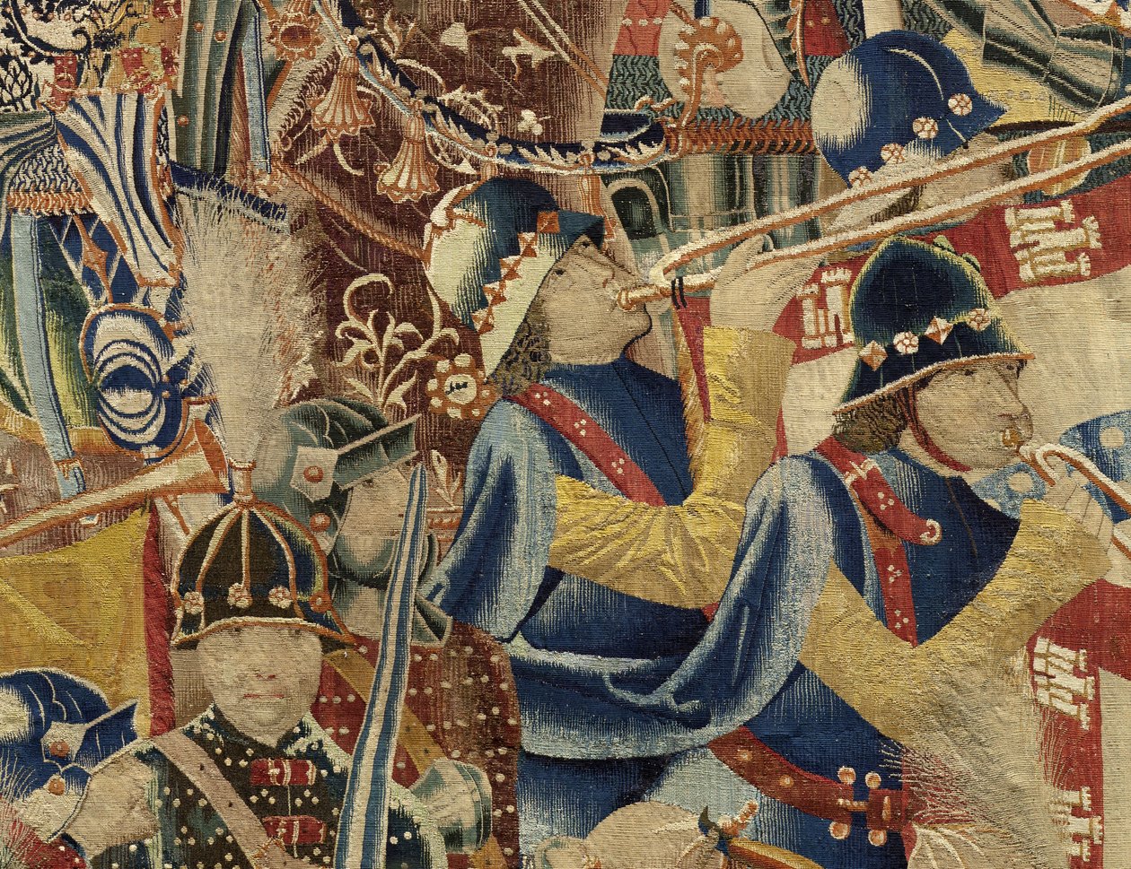 Tapijt met de veroveringen van koning Alfonso V van Portugal (detail) door Flemish School