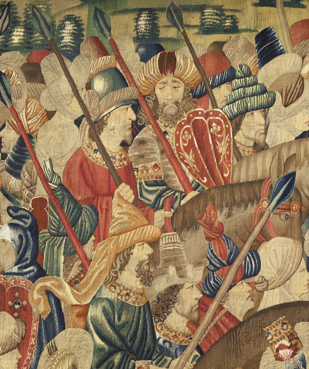 Tapijt met de veroveringen van koning Alfonso V van Portugal (detail) door Flemish School