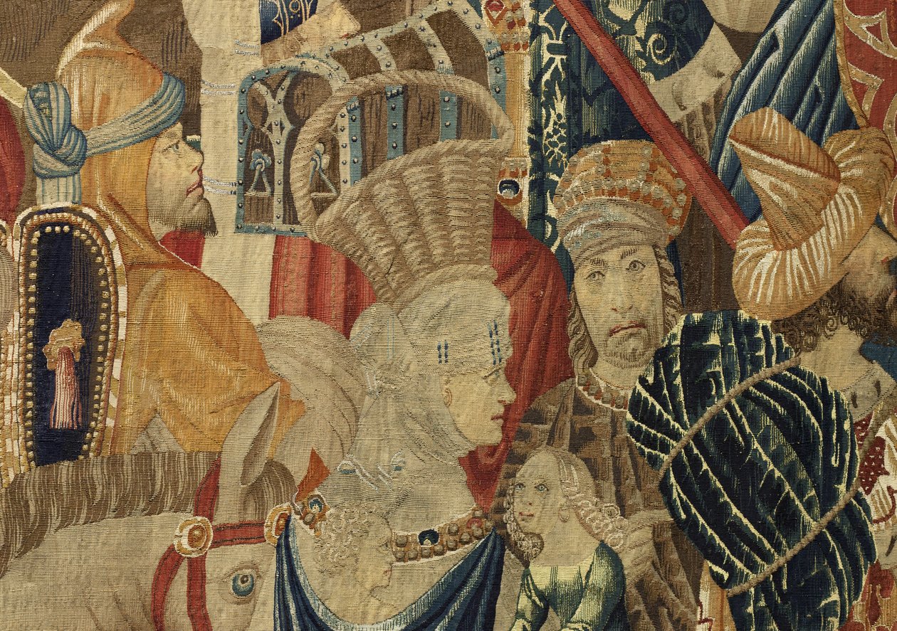 Wandtapijt met de veroveringen van koning Alfons V van Portugal (Conquistas de Alfonso V de Portugal), Tournai. Detail door Flemish School