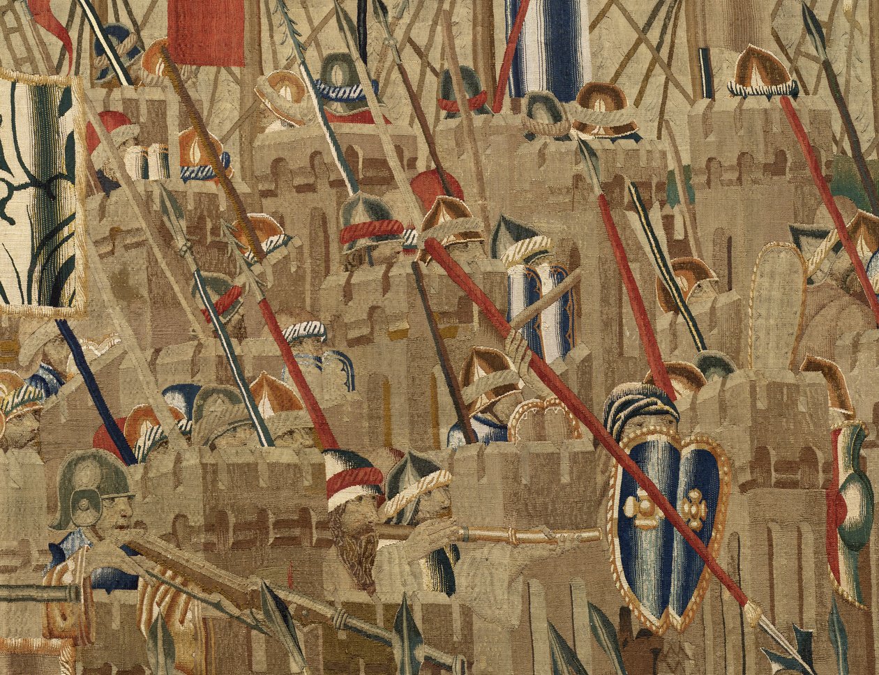 Wandtapijt met de veroveringen van koning Alfons V van Portugal (Conquistas de Alfonso V de Portugal), Tournai. Detail door Flemish School