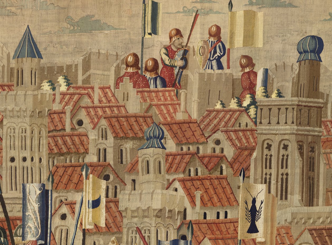 Tapijt met de veroveringen van koning Alfonso V van Portugal (Conquistas de Alfonso V de Portugal), Tournai (detail) door Flemish School