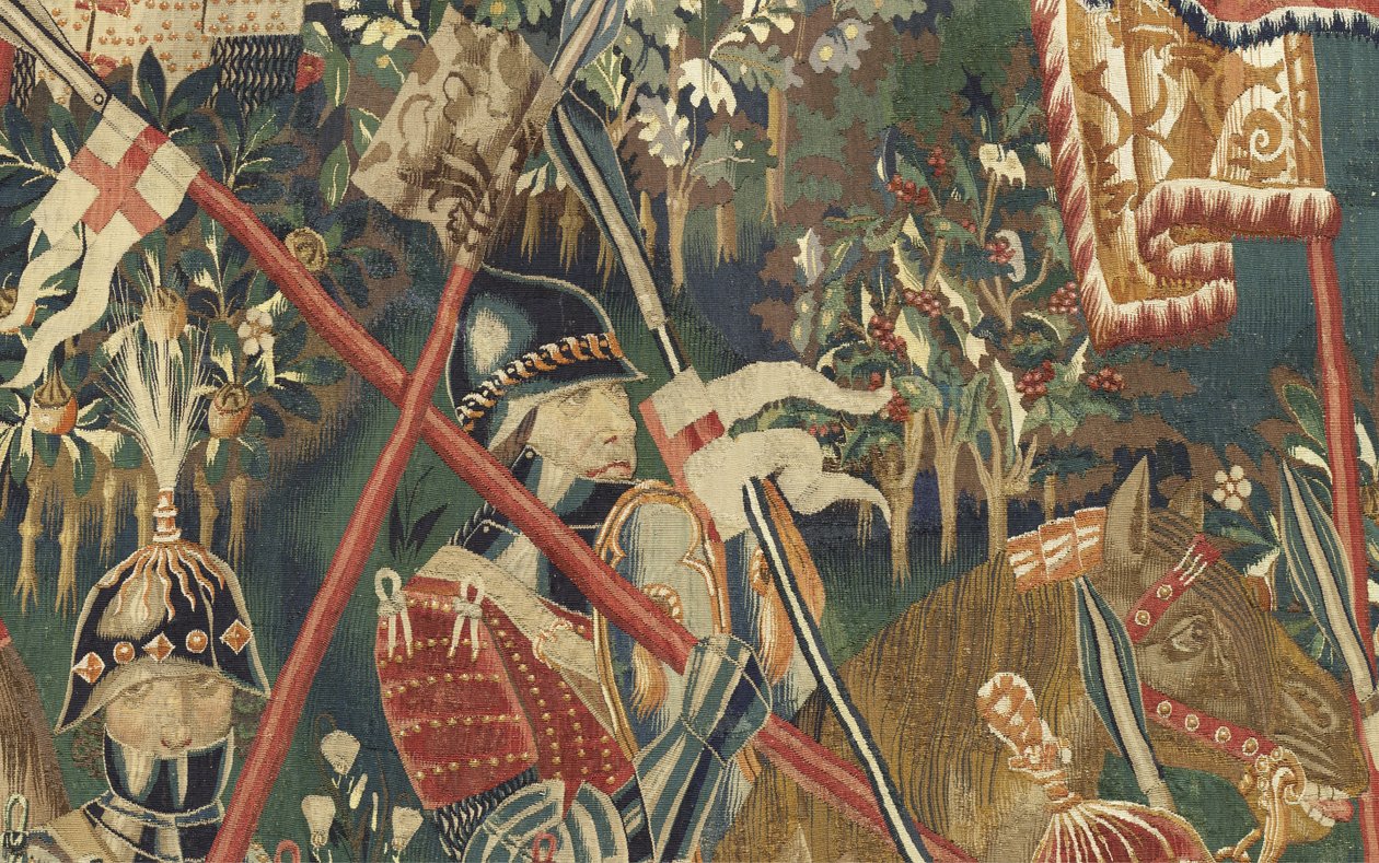 Tapijt met de veroveringen van koning Alfonso V van Portugal (Conquistas de Alfonso V de Portugal), Tournai (detail) door Flemish School