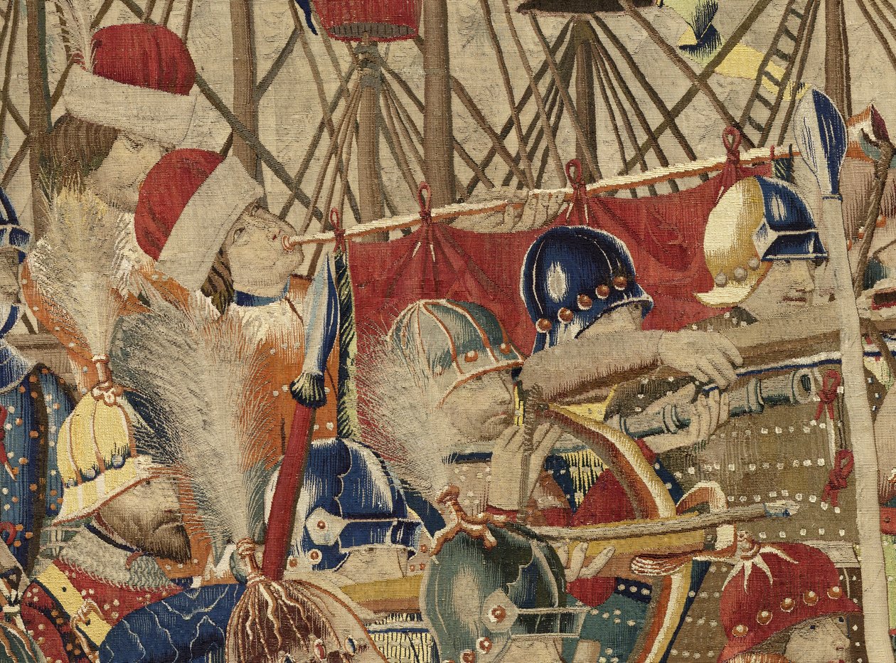 Wandtapijt met de veroveringen van koning Alfons V van Portugal door Flemish School