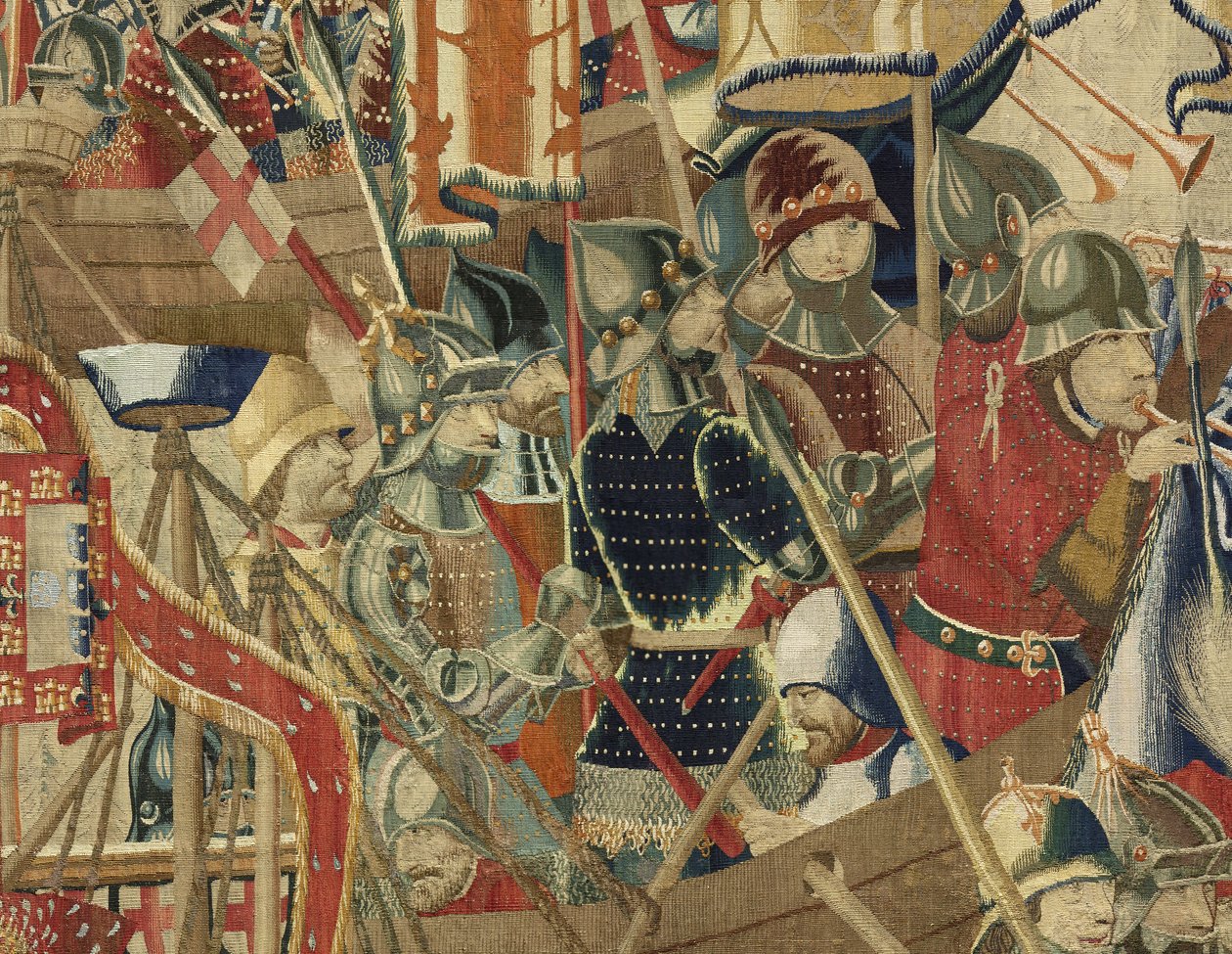 Wandtapijt met de veroveringen van koning Alfons V van Portugal door Flemish School