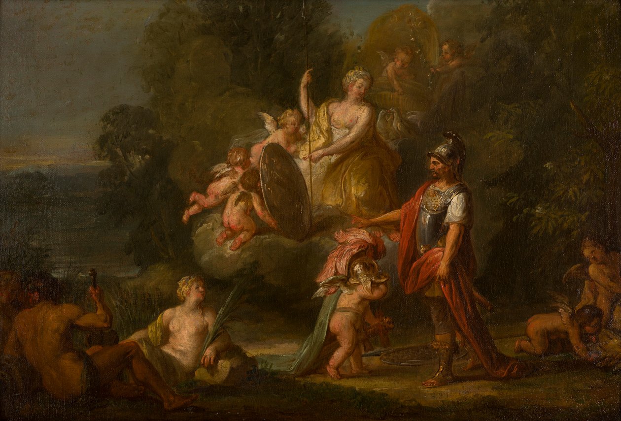 Venus geeft wapens aan Aeneas door Flemish School