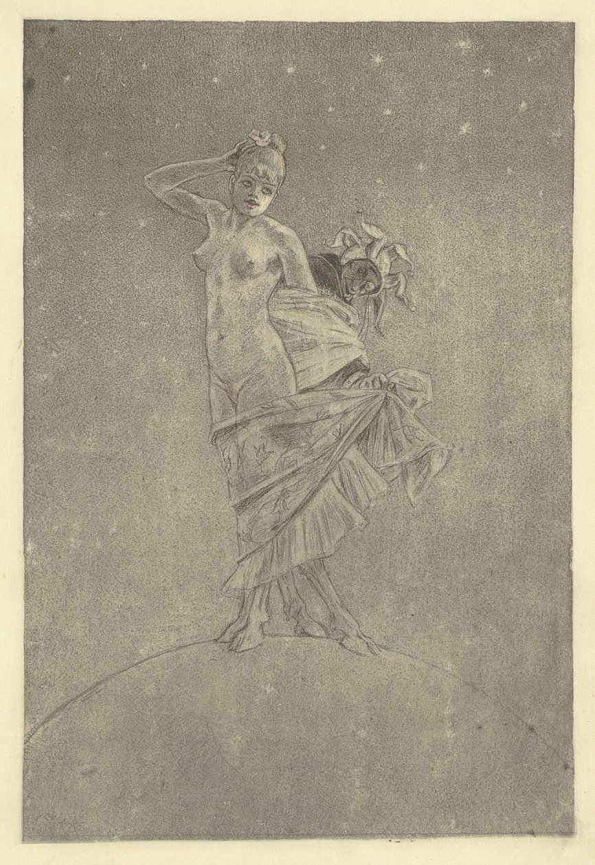 Prostitutie en waanzin overheersen de wereld [Geïllustreerd document]. door Félicien Rops