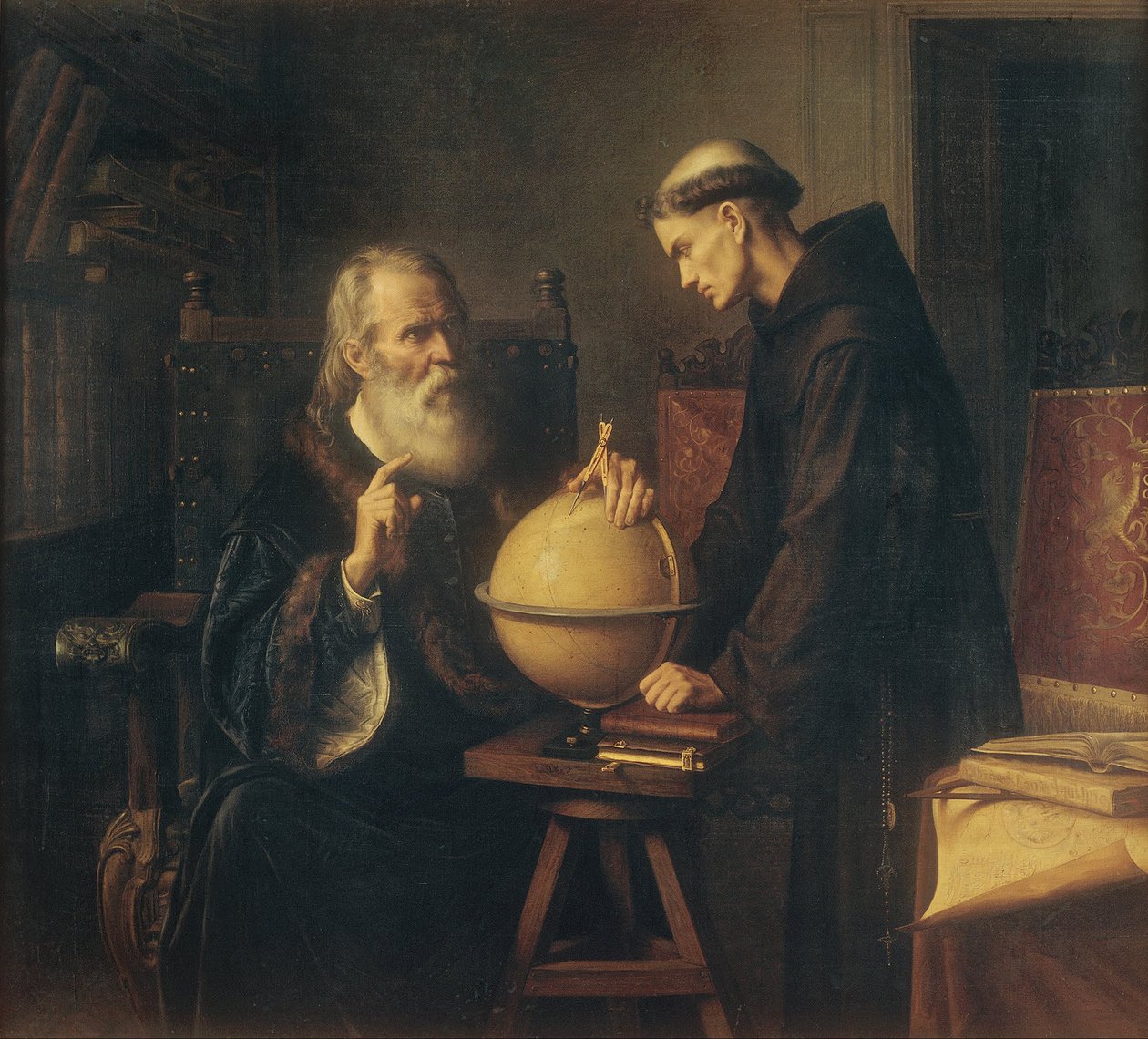 Galileo demonstreert de nieuwe astronomische theorieën aan de Universiteit van Padua door Félix Parra