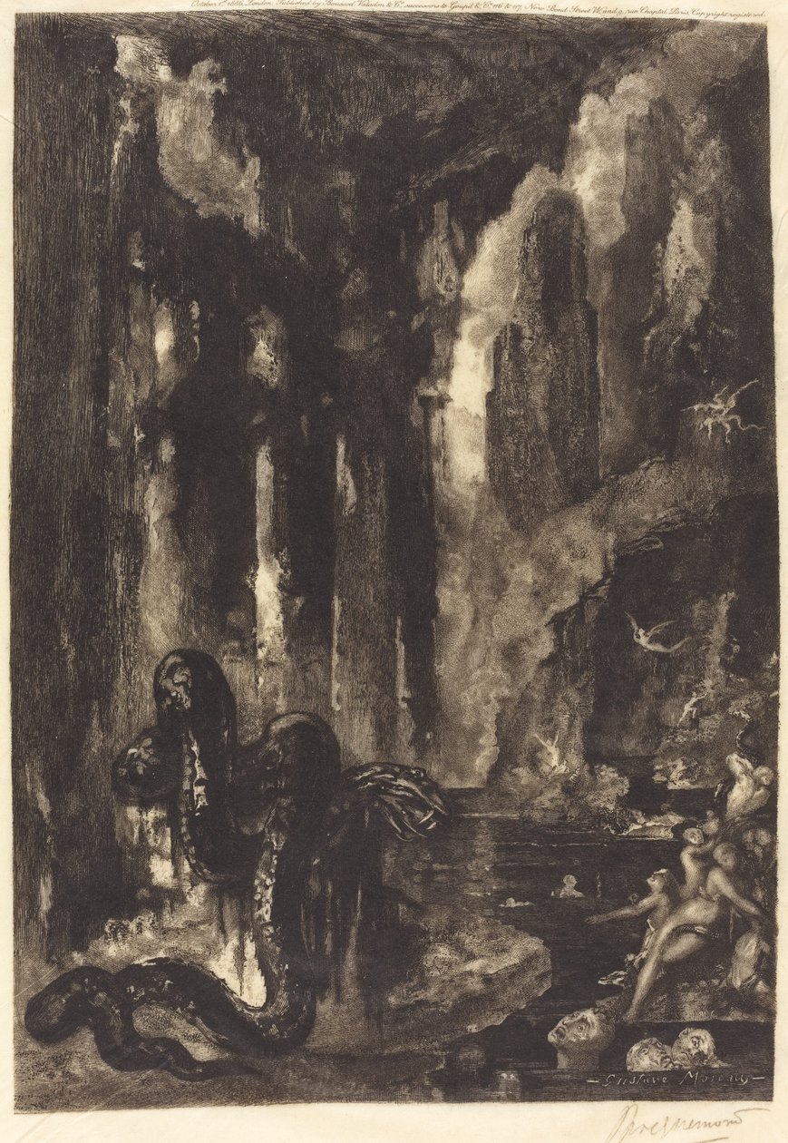 Zonder titel (De droom van de Mogol?) door Félix Bracquemond after Gustave Moreau