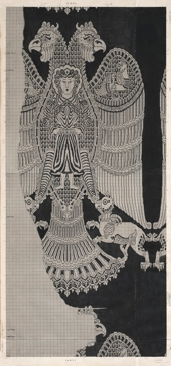 Schematische Tekening van Buyid Zijde (1962.264) door Félix Guichert