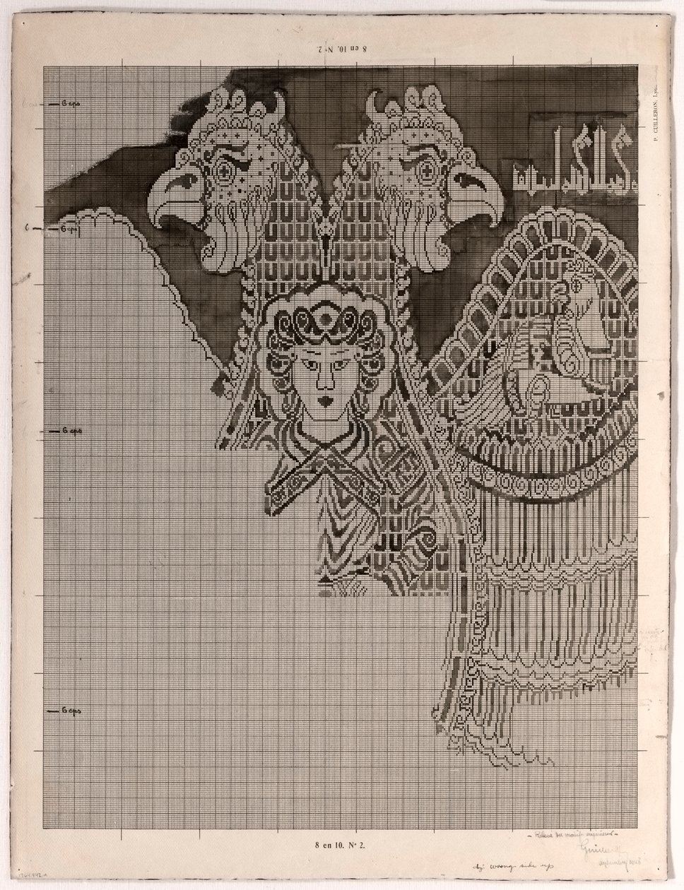 Schematische Tekening van Buyid Zijde (1962.264) door Félix Guichert