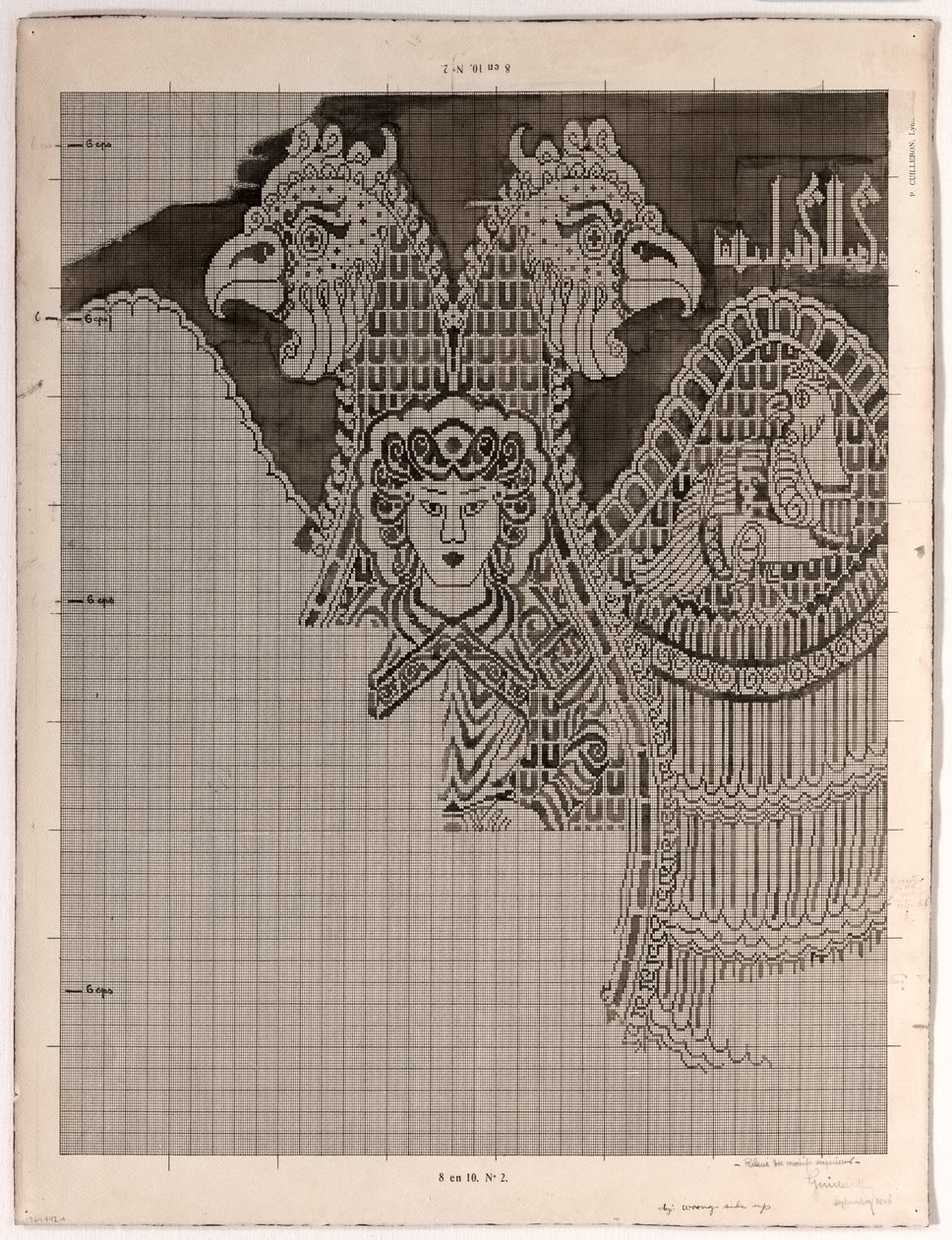 Schematische Tekeningen van Buyid Zijde (1962.264) door Félix Guichert