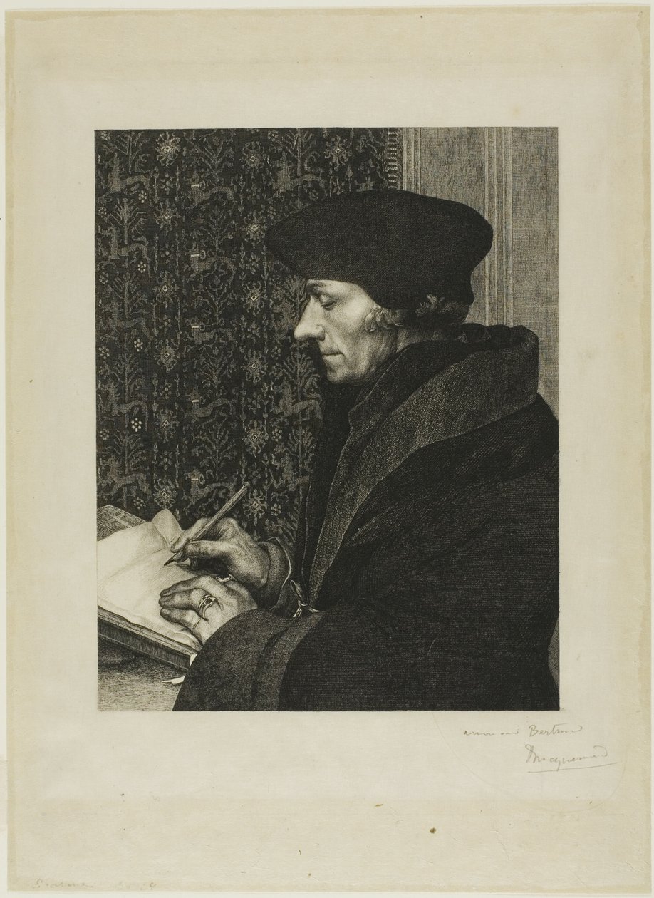 Erasmus door Félix Henri Bracquemond