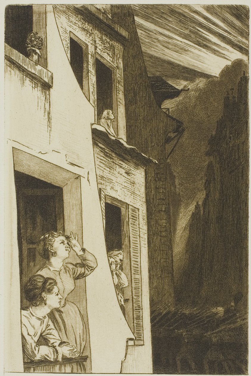 De Eclips door Félix Henri Bracquemond