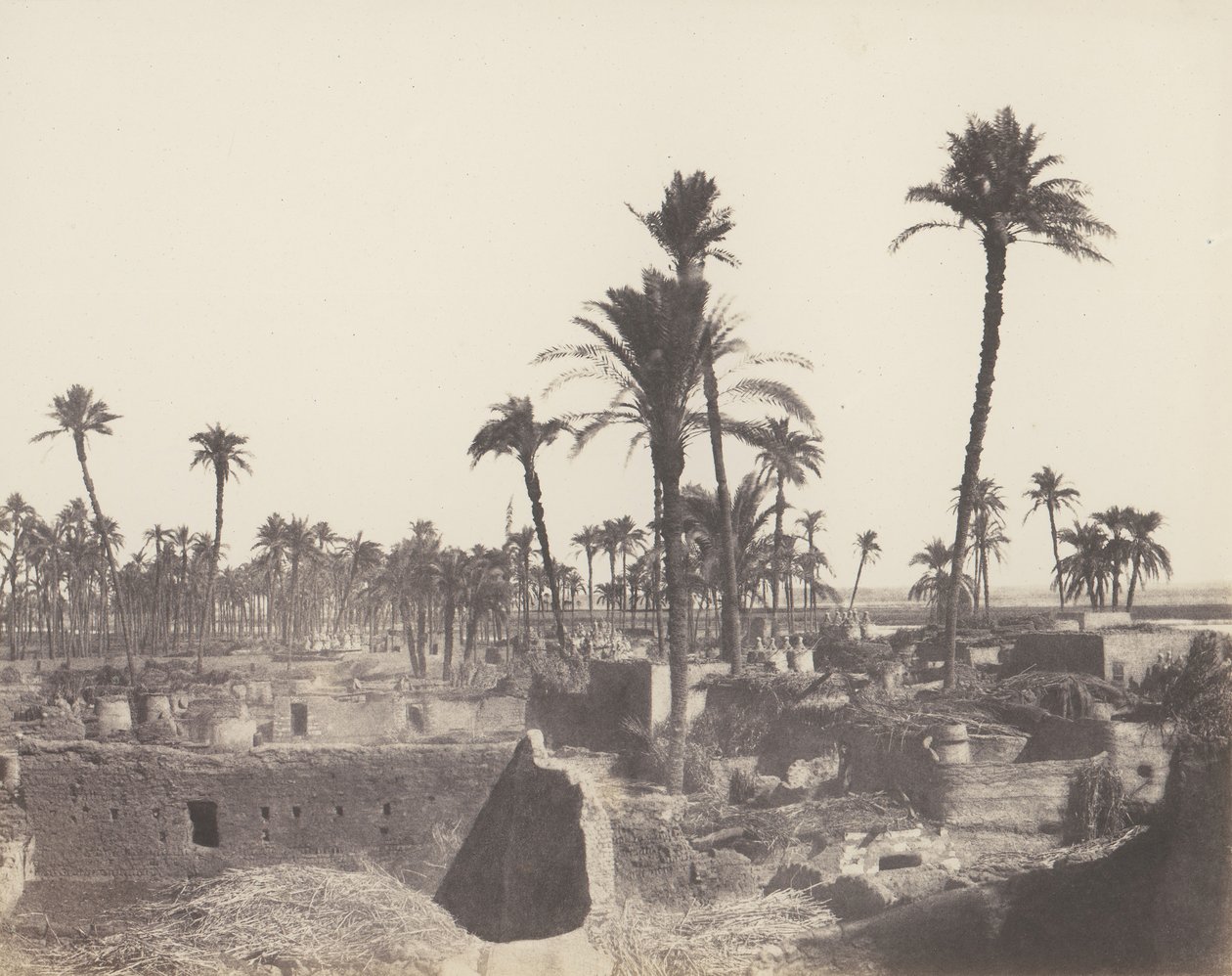 Abâziz, interieur van een Arabisch dorp, 1851-52, gedrukt 1853-54 door Félix Teynard
