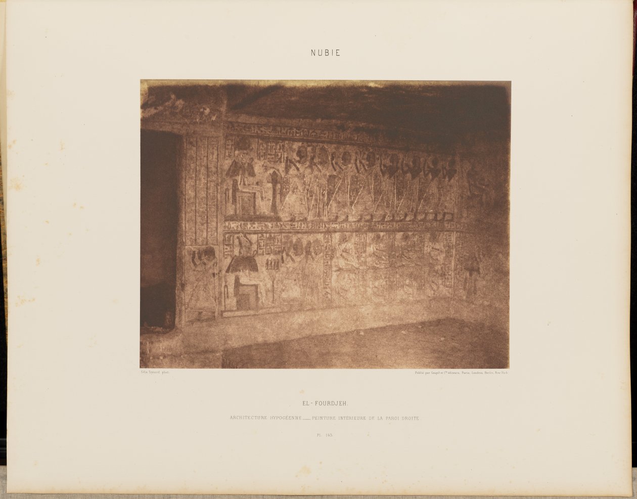 El-Fourdjeh. Hypogeaanse architectuur - Binnenschildering van de rechtermuur door Félix Teynard
