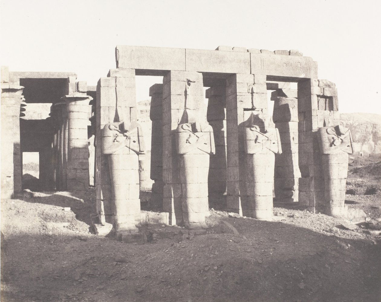 Gournah Thebe, Paleis genaamd het Memnonium door Félix Teynard