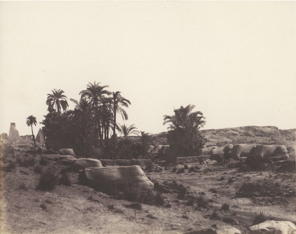 Karnak Thebe, Avenue de Sphinx - Vue Générale Prise du Point G door Félix Teynard